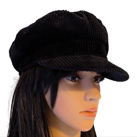 Zara Black Corduroy Page Boy Hat - Picture 4 of 8